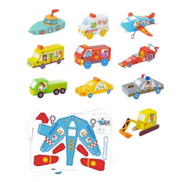 Kit de origami 3D - Transportes