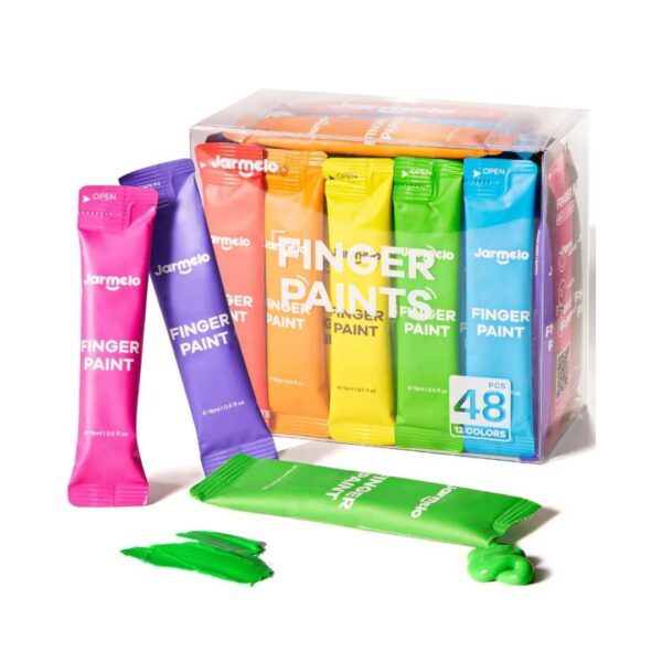 Pintura de dedos en tubos de 15ml, 48 piezas - 12 colores