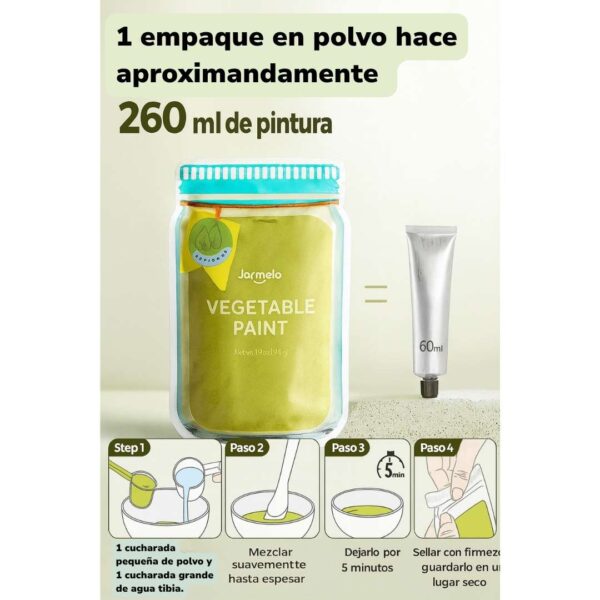 Pintura de dedo Vegetal en Polvo - 6 Colores - Imagen 2