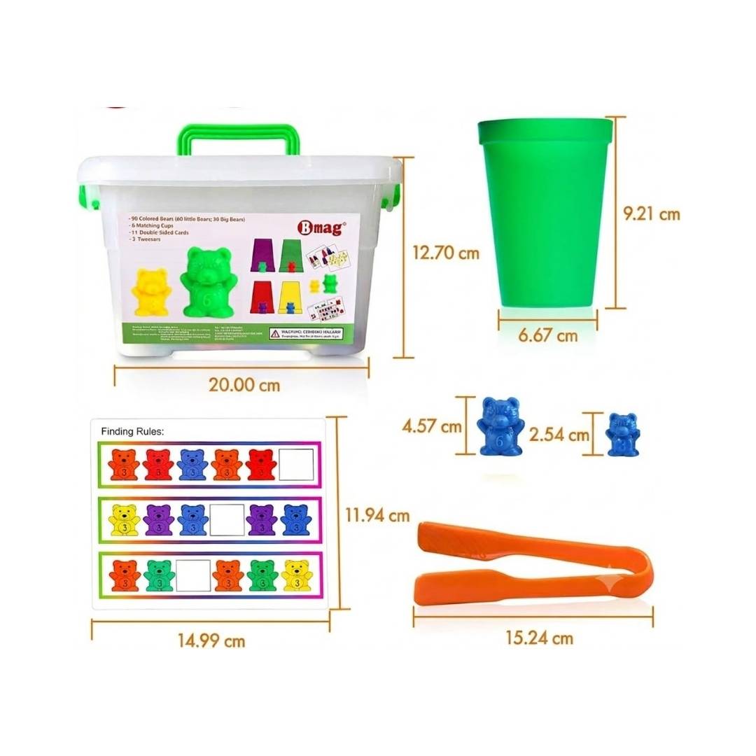 Kit de Contadores de Osos con Pinzas y Actividades - Imagen 4