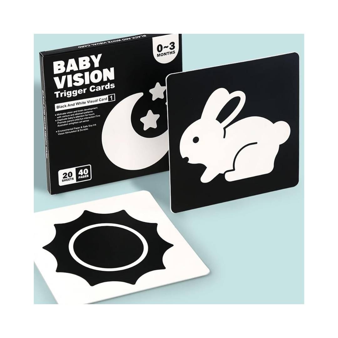 Tarjetas Bebe 0 A 3 Meses - Blanco y Negro - Imagen 3
